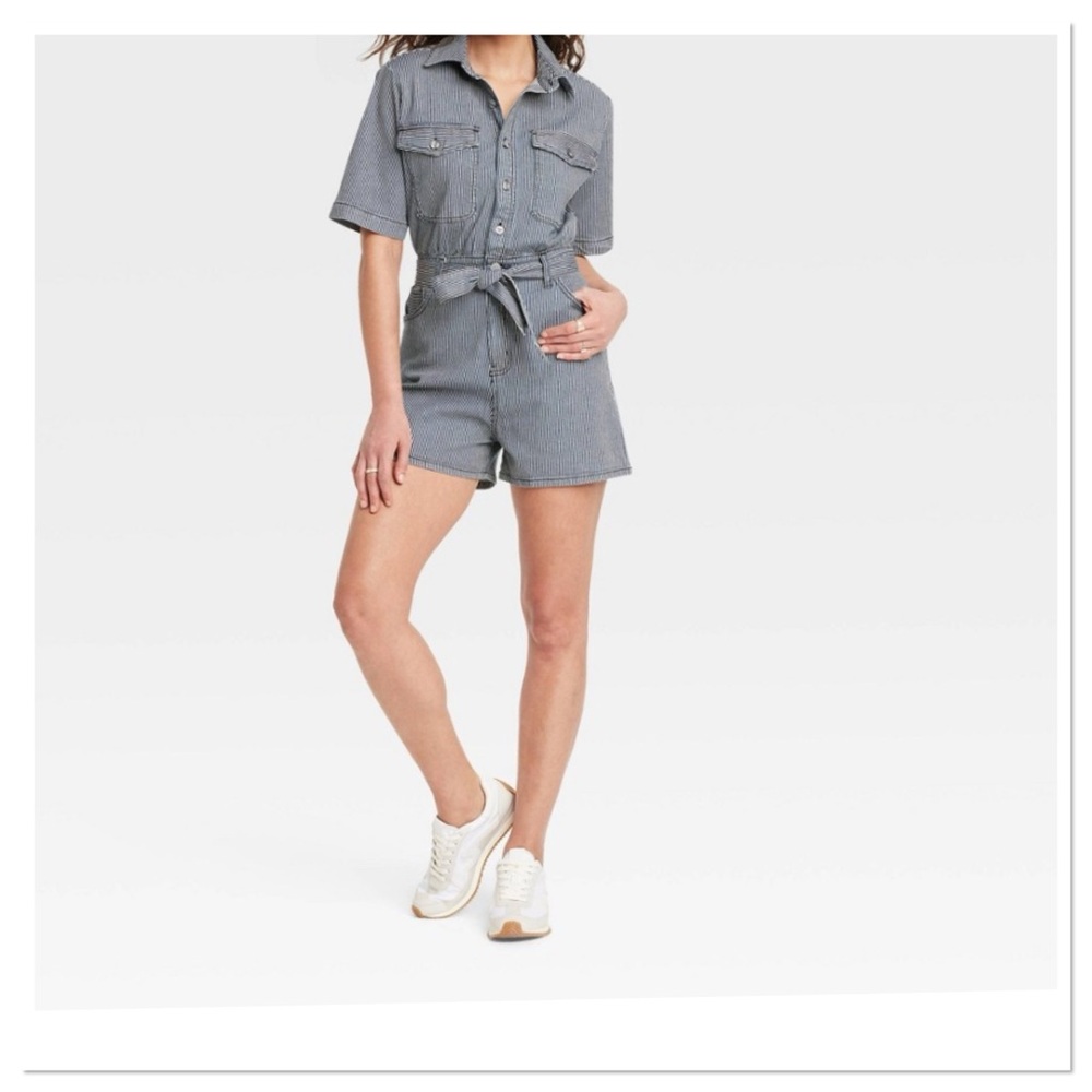 Women’s Short Sleeve Denim Jumpsuit Universal Thread